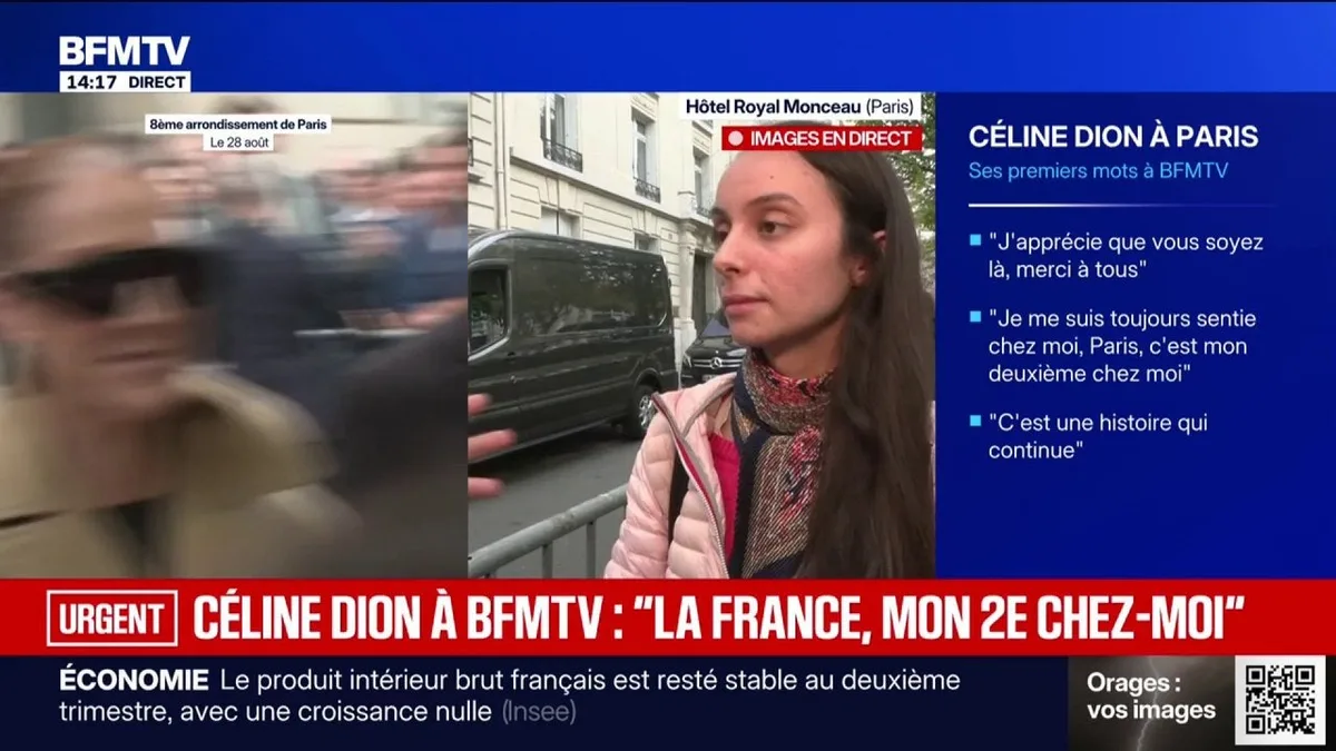 Céline Dion à Paris: "J'ai eu beaucoup de chance de la voir d'aussi près", confie cette fan devant le Royal Monceau où séjourna la chanteuse