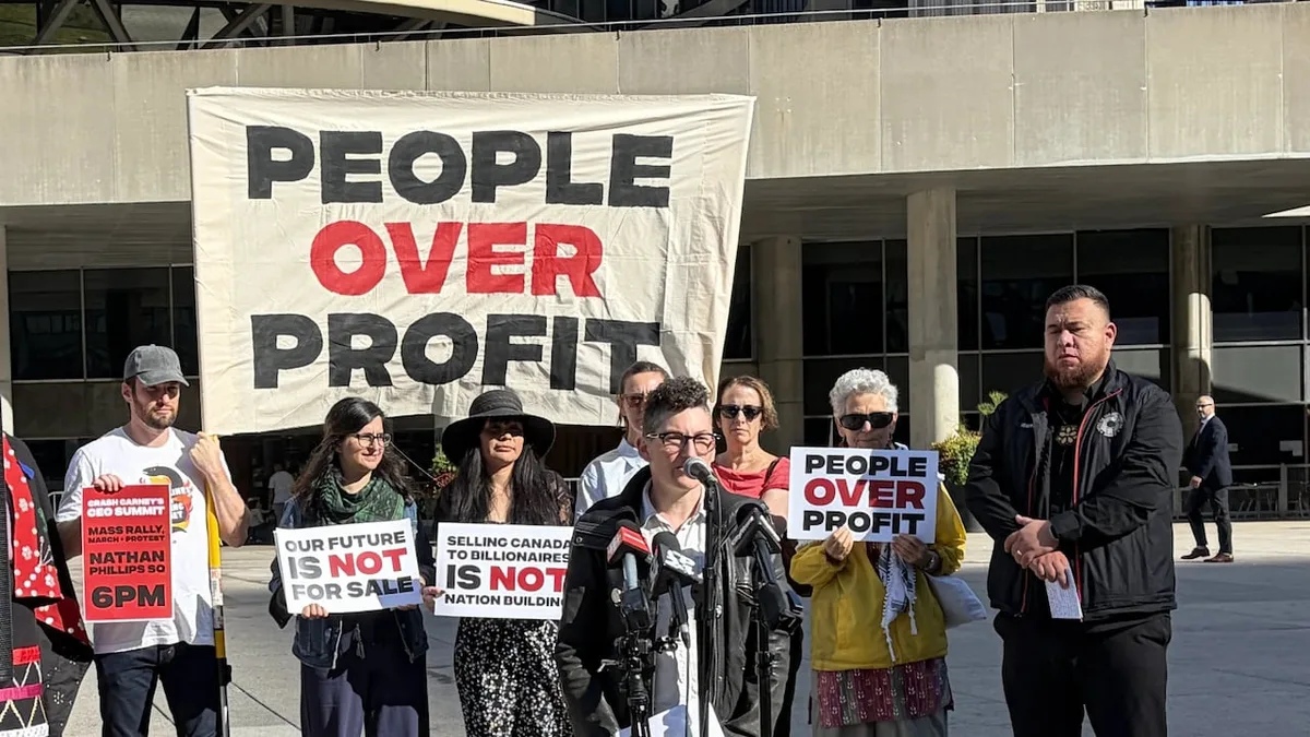 Protesters express concern over privatization ahead of PM's Toronto investment summit