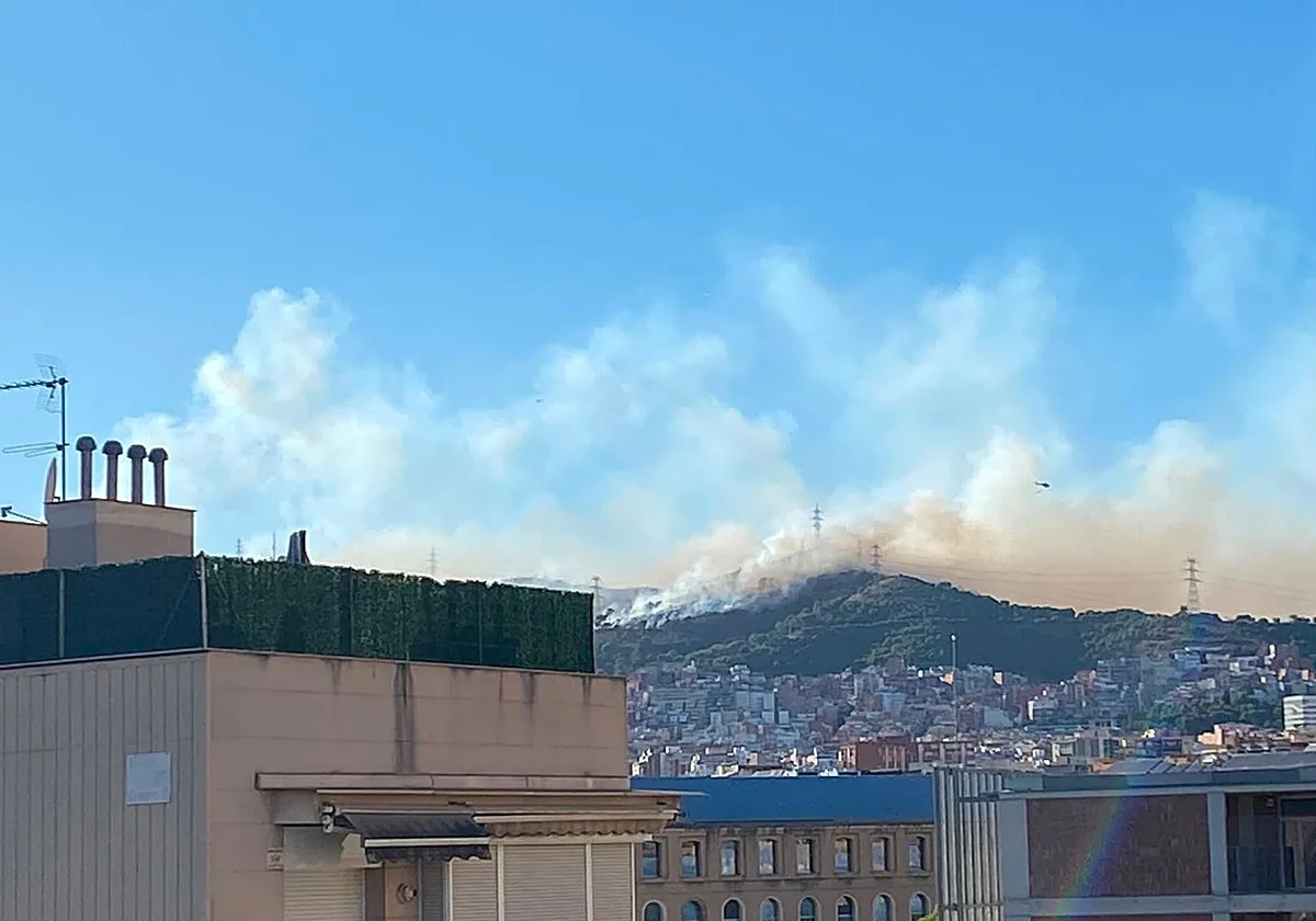 Dos barrios de la ciudad de Barcelona, confinados por un incendio en Collserola