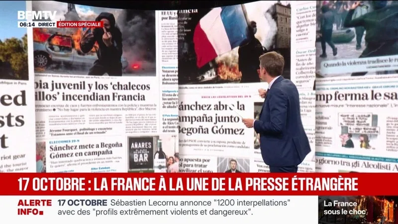 Mobilisations du 17 octobre: les évènements en France à la une de la presse étrangère