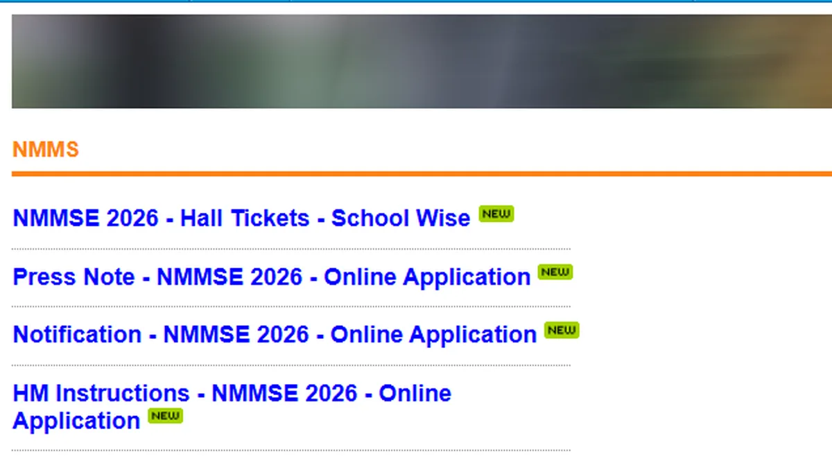 Telangana NMMS examination on November 1, hall tickets available online
