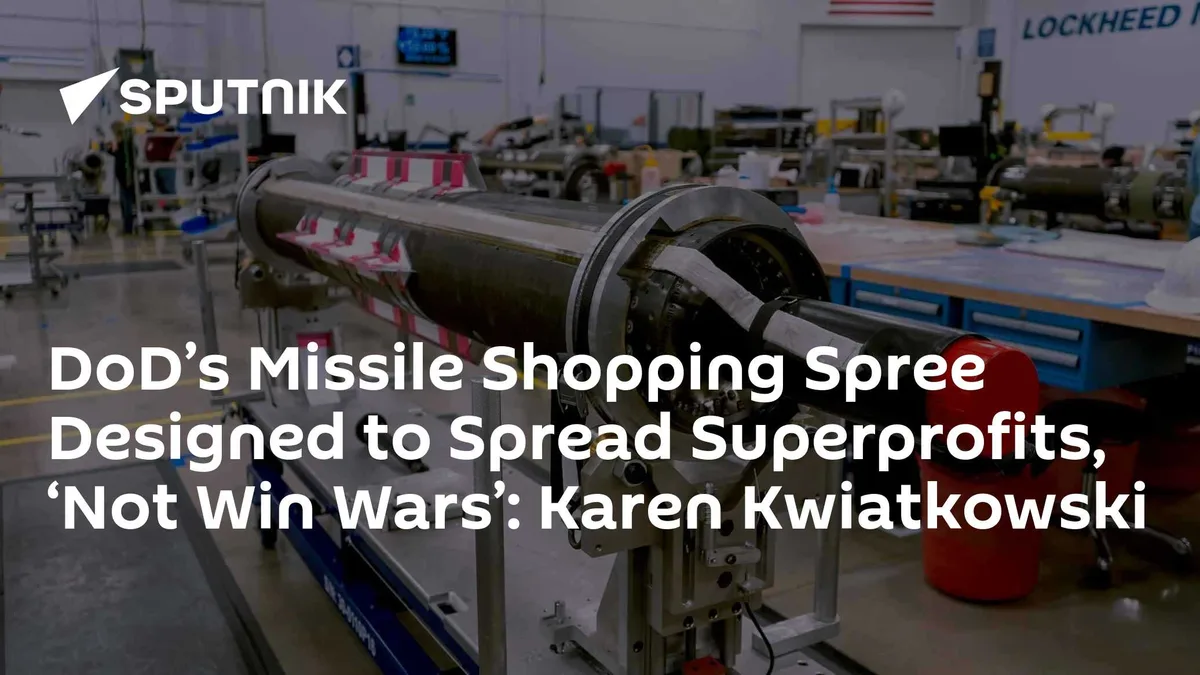 DoD’s Missile Shopping Spree Designed to Spread Superprofits, ‘Not Win Wars’: Karen Kwiatkowski