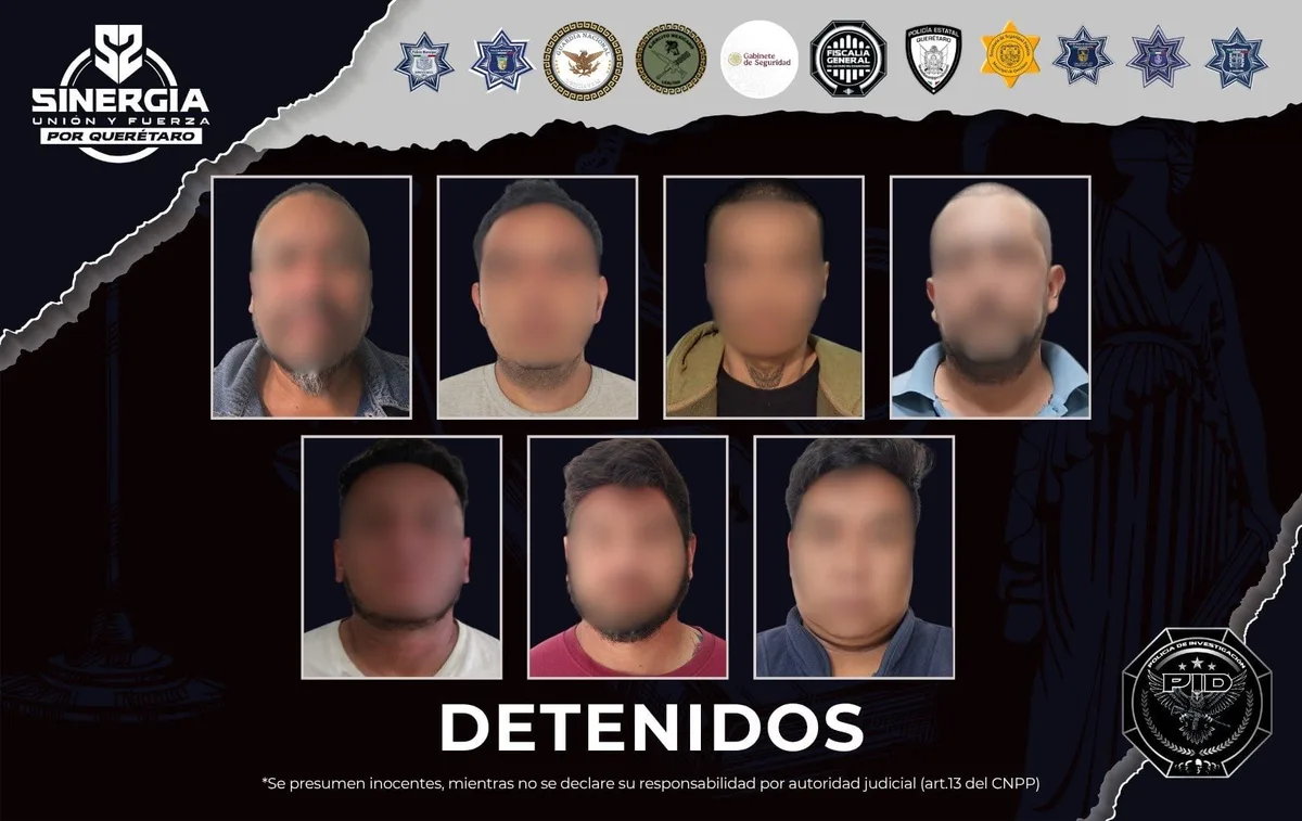 Cateos simultáneos en Querétaro dejan 7 detenidos y decomiso de drogas y armas