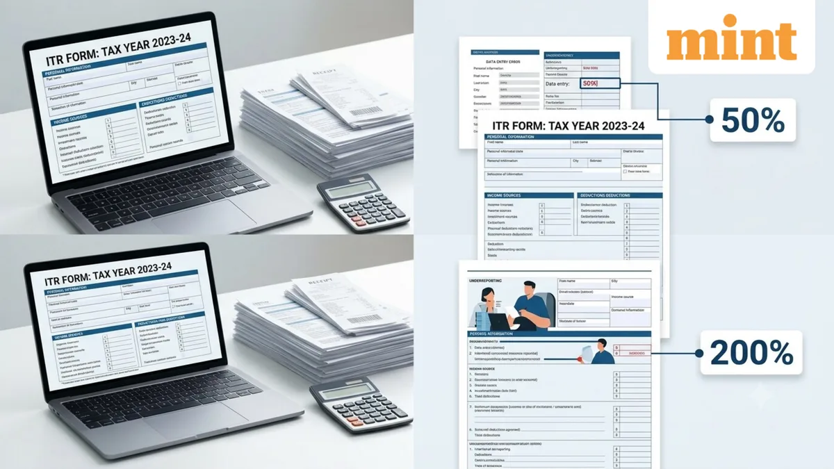ITR mistakes: When does the income tax penalty rise to 200% and how does it differ from late fees?