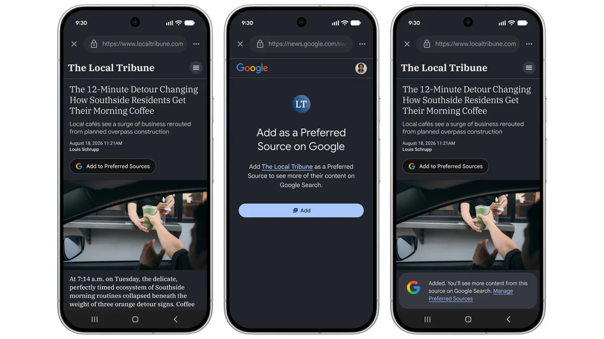 Google now allows you to add your favorite new sources to Search