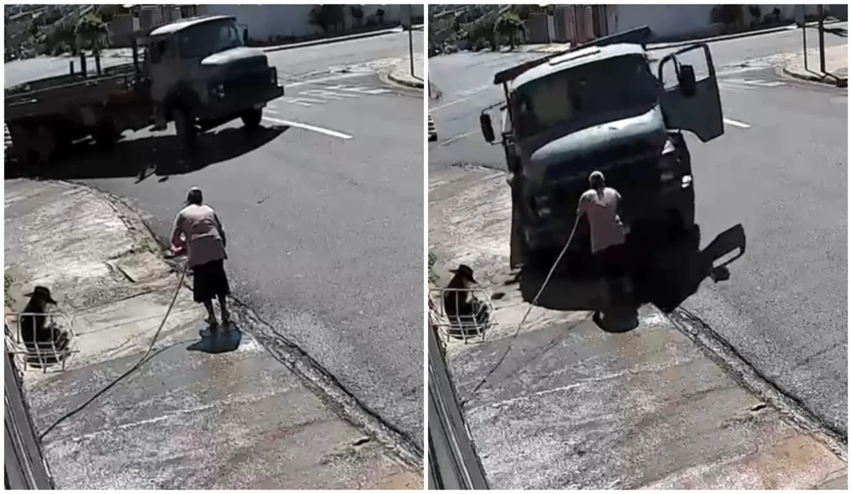 VÍDEO: avó e neta são atropeladas por caminhão desgovernado em calçada no interior de SP