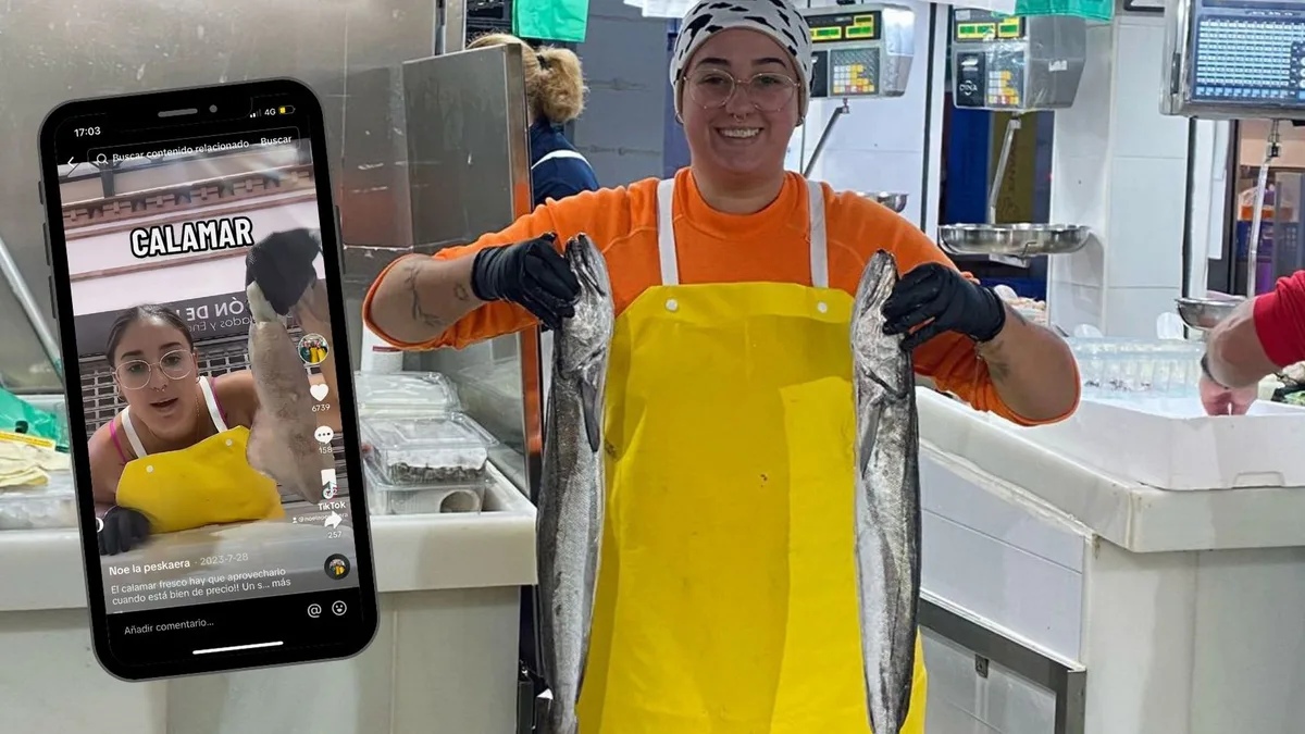 Noelia, pescadera: "Si quieres comprar calamar, no pidas que le quiten la piel porque así va a tener más sabor"