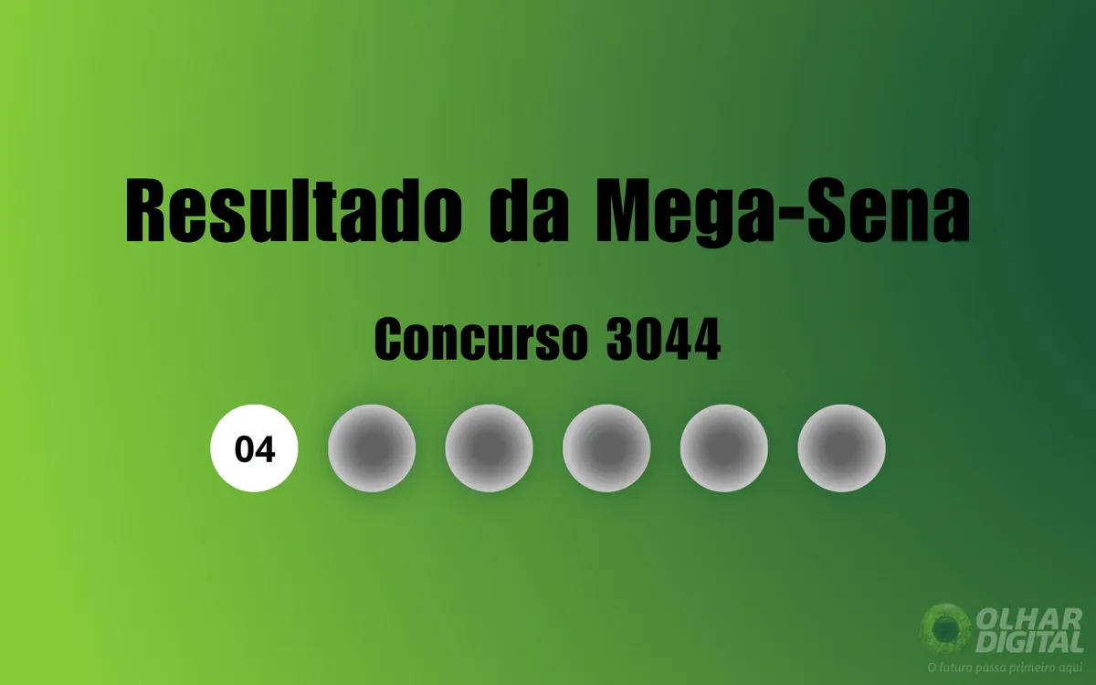 Resultado da Mega-Sena de hoje: veja números e ganhadores do concurso 3044 (quinta, 13/08)
