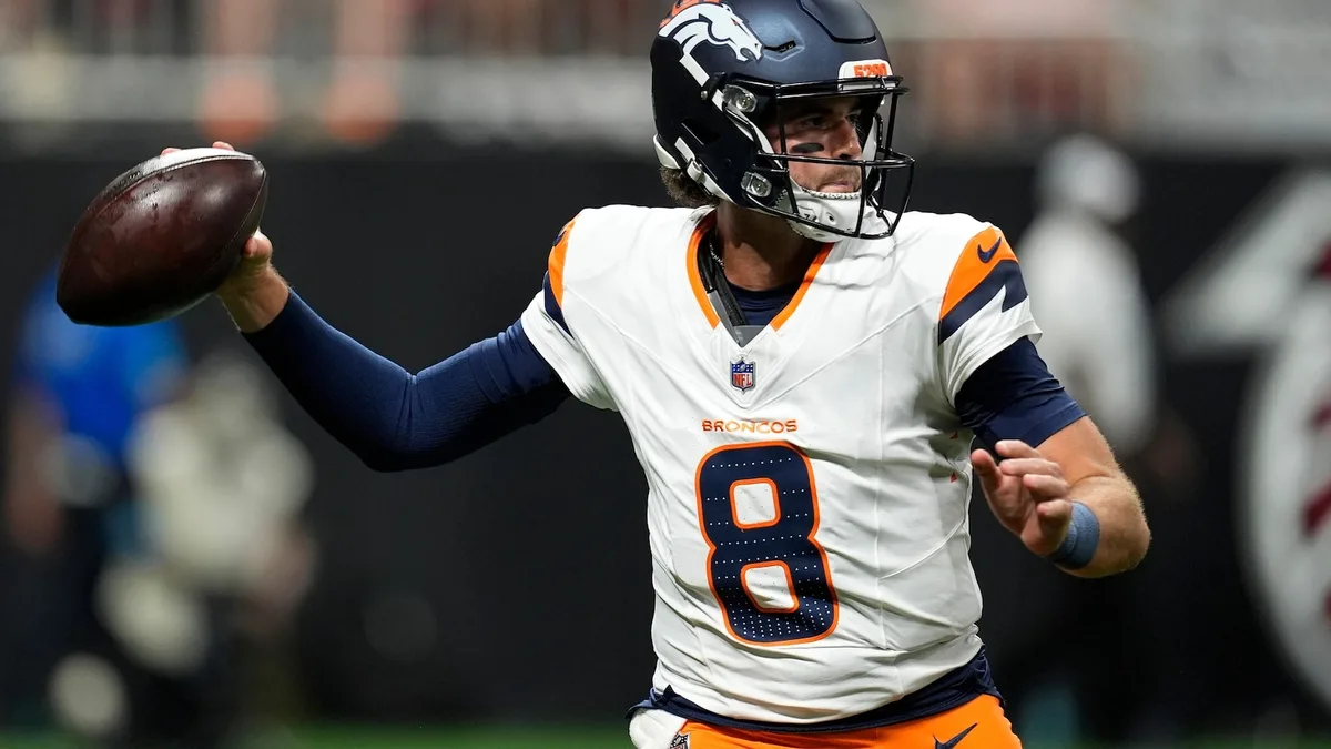 Barron returns pick 97 yards for a TD as Stidham leads Broncos to runaway 27-7 win over Falcons