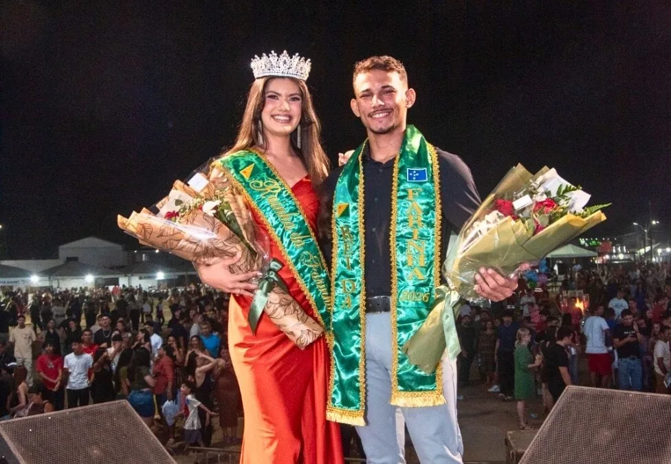 Ricardo Caetano e Tácila Negreiros vencem concurso de Rei e Rainha do Festival da Farinha 2026