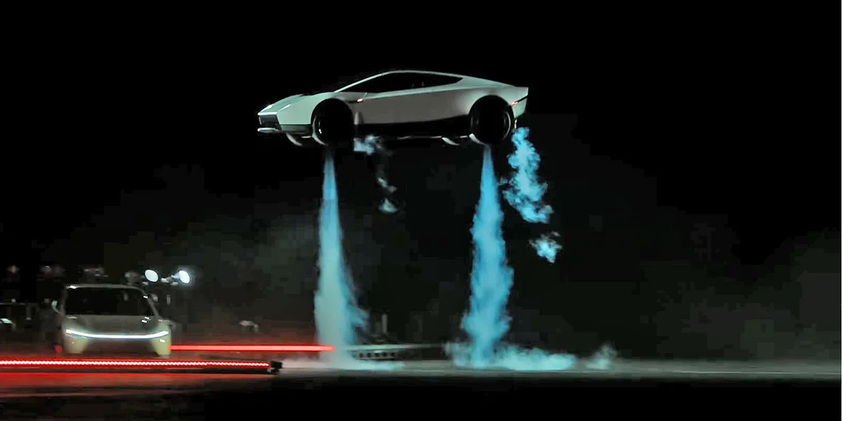 Elon Musk shows off ‘flying’ Tesla Roadster after years of delays