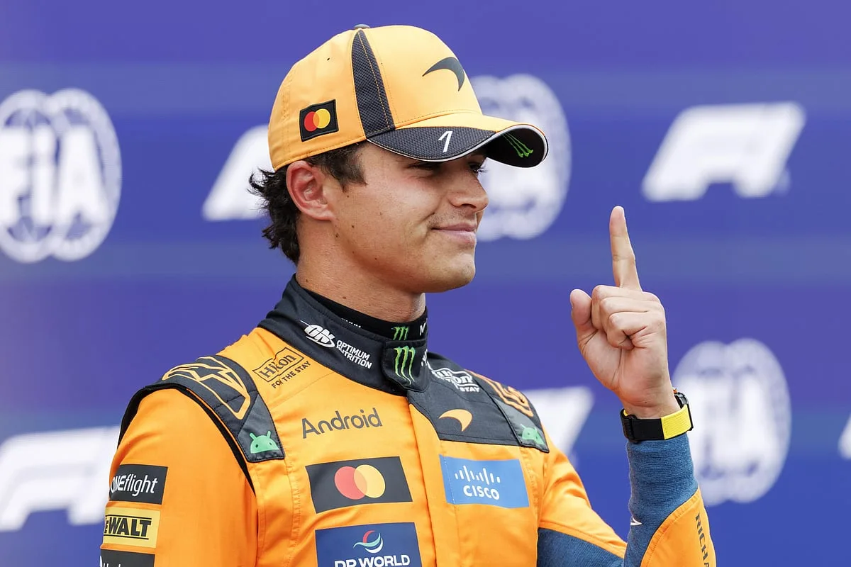 Lando Norris assegura 'pole position' em Zandvoort à frente da dupla da Mercedes