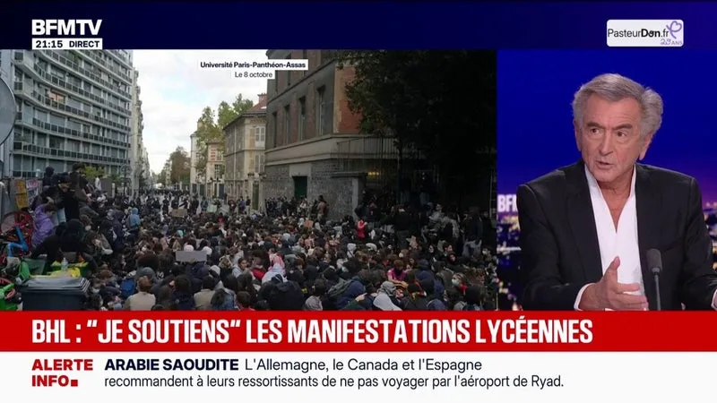 Mobilisation lycéenne: "À part les casseurs, la révolte est plutôt structurée", observe Bernard Henri-Lévy, écrivain et philosophe
