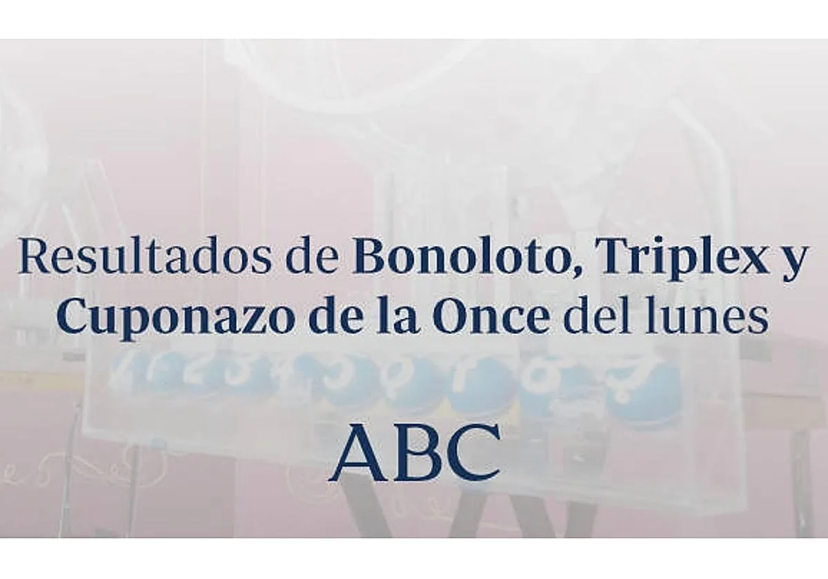 Todos los resultados de las loterías que se han celebrado hoy lunes lunes, 17 de agosto de 2026: Bonoloto, Triplex y Cuponazo de la Once