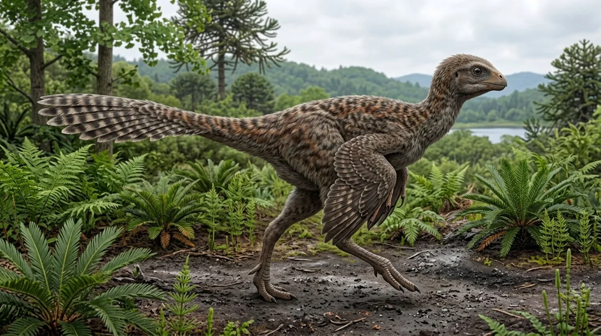 Penas semelhantes às das aves modernas já cobriam dinossauros de cerca de 125 milhões de anos na China que não conseguiam voar porque braços curtos mostram que penas complexas surgiram antes de serem usadas como asas