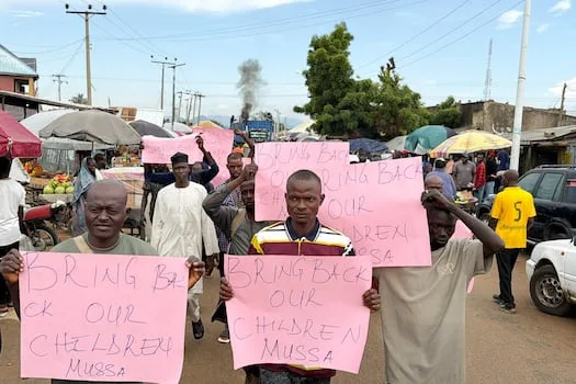 Frustrated families protest over children abducted in Nigeria nearly 100 days ago