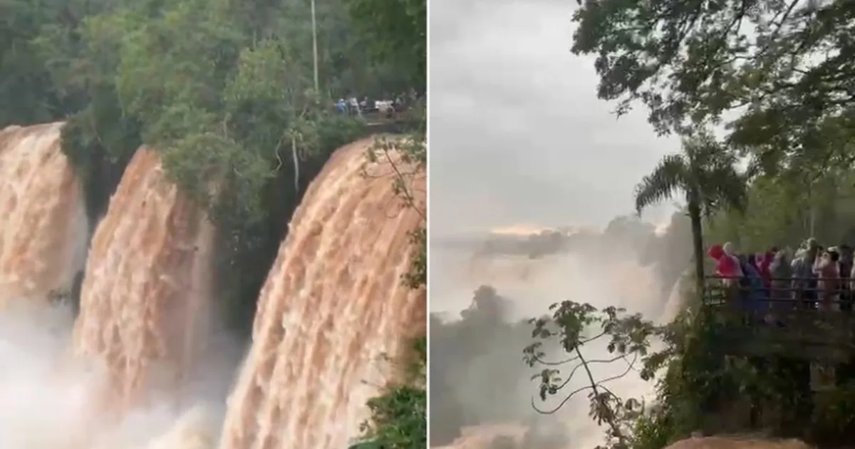 Vuelven a cerrar las pasarelas de las Cataratas por un nuevo pico en el río Iguazú: trepó a 13.700 metros cúbicos por segundo
