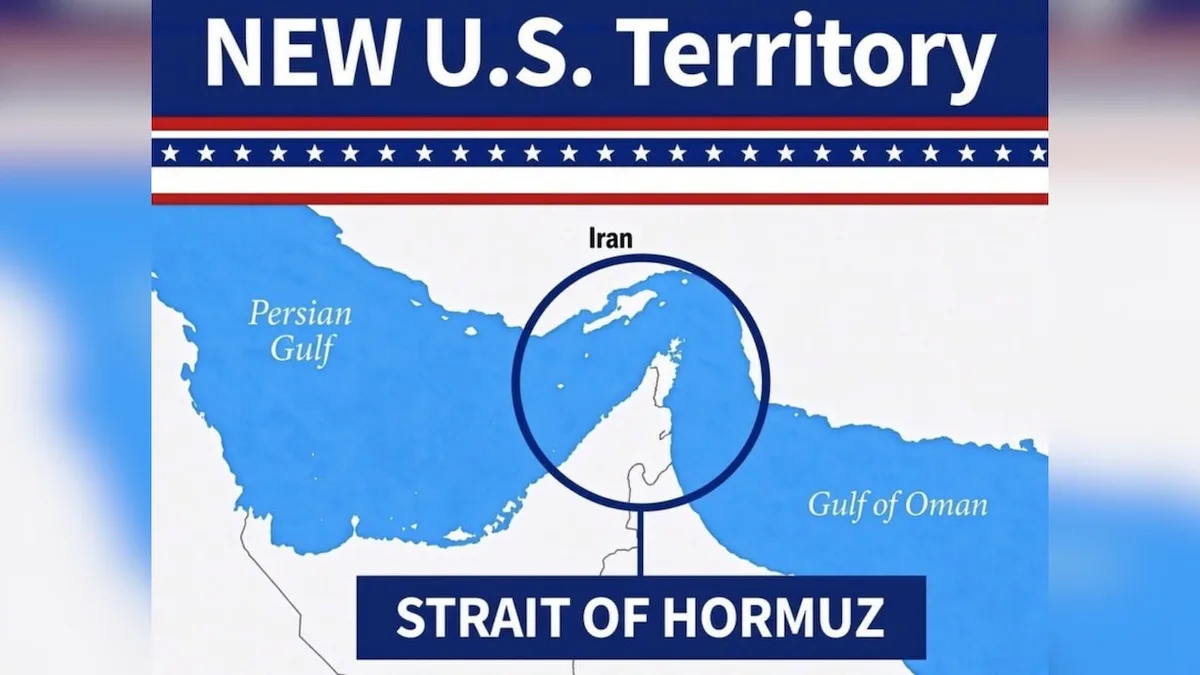 Trump Shares Map Of Strait Of Hormuz As "New US Territory", Again