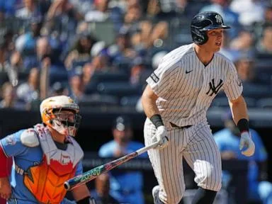 Ben Rice hits two-run single to cap 3-run sixth as Yankees pull away for 8-3 victory over Blue Jays