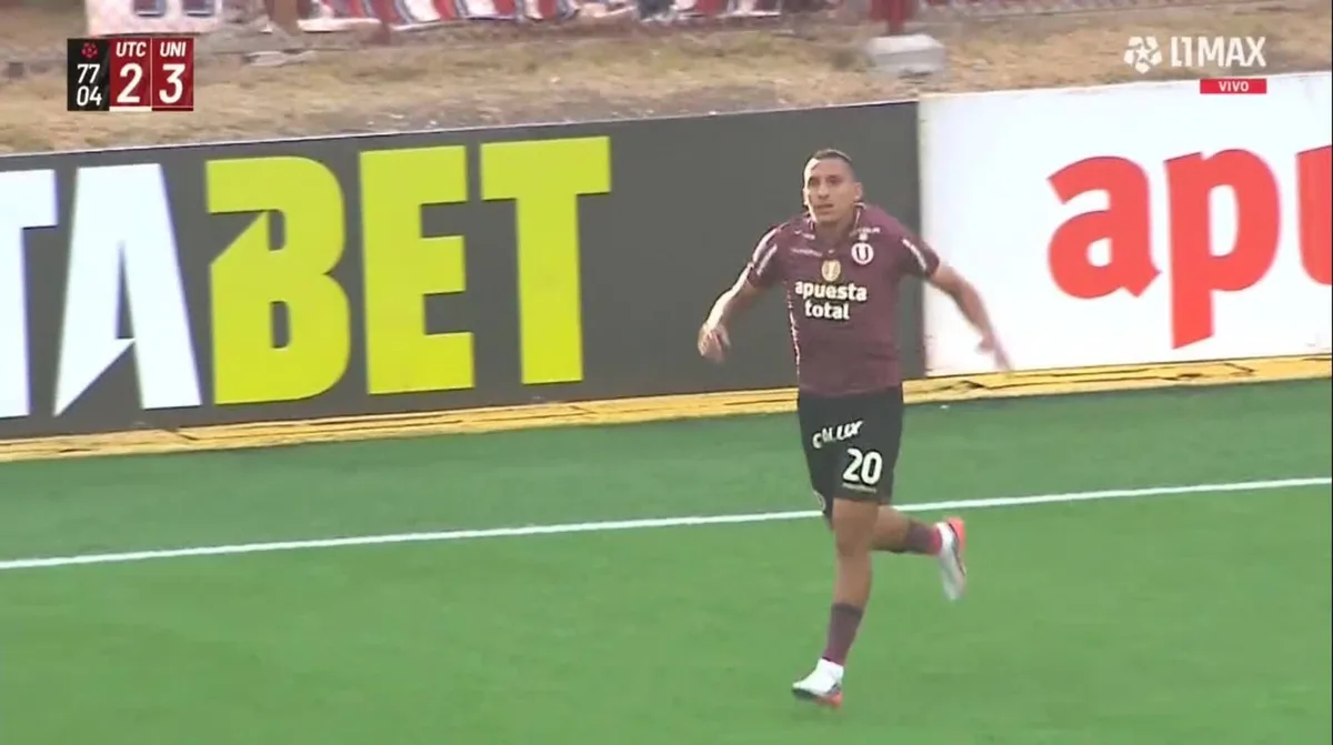 Gol de Álex Valera tras notable asistencia de César Inga para remontada 3-2 de Universitario vs UTC por Liga 1 2026