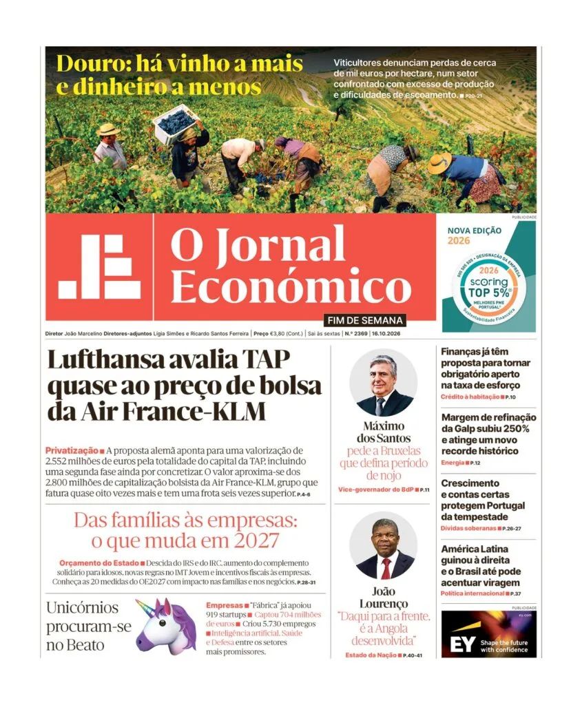 Leia aqui o Jornal Económico desta semana
