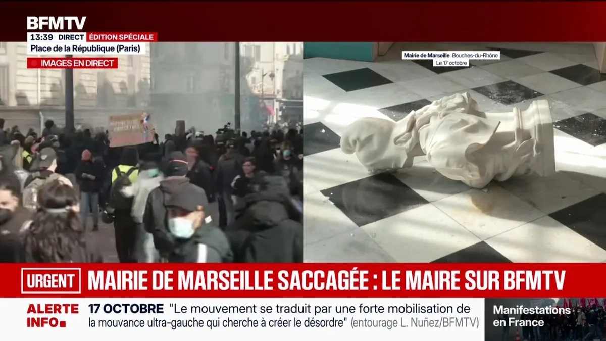"Ils profitent de revendications pour s'introduire, pour casser, pour dégrader": le maire de Marseille, Benoît Payan réagit après l'intrusion de manifestants dans l'Hôtel de Ville de Marseille