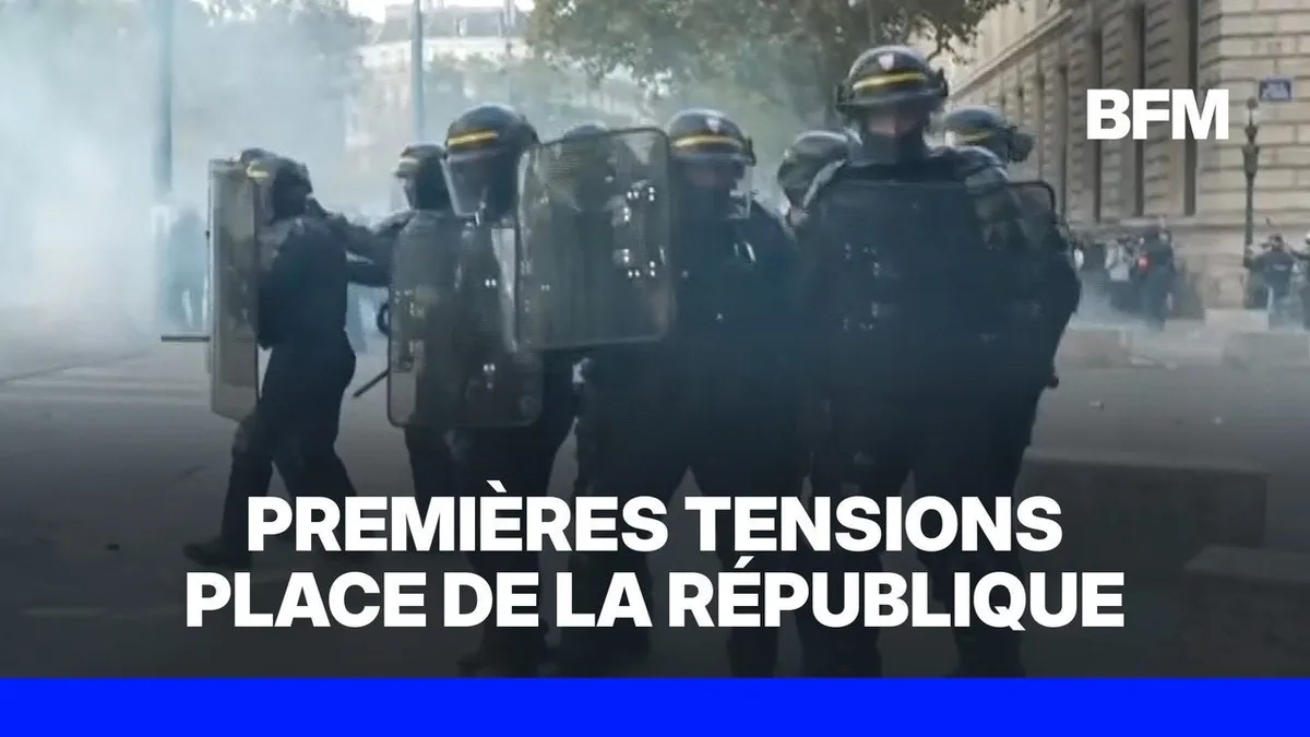 Manifestations du 17 octobre: premières tensions et gaz lacrymogènes place de la République
