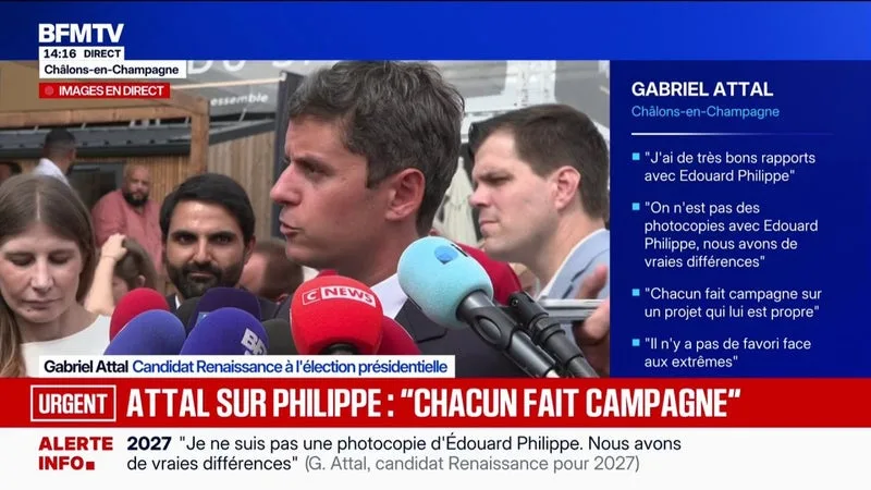 "Je n'ai jamais rien exclu comme possibilité, y compris celle d'une primaire", affirme Gabriel Attal, candidat Renaissance à l'élection présidentielle