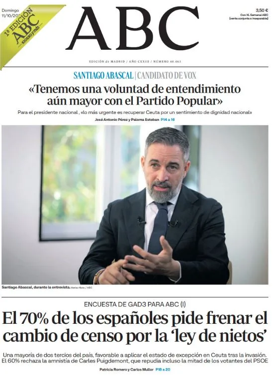 Portadas de la prensa internacional del domingo 11 de octubre de 2026