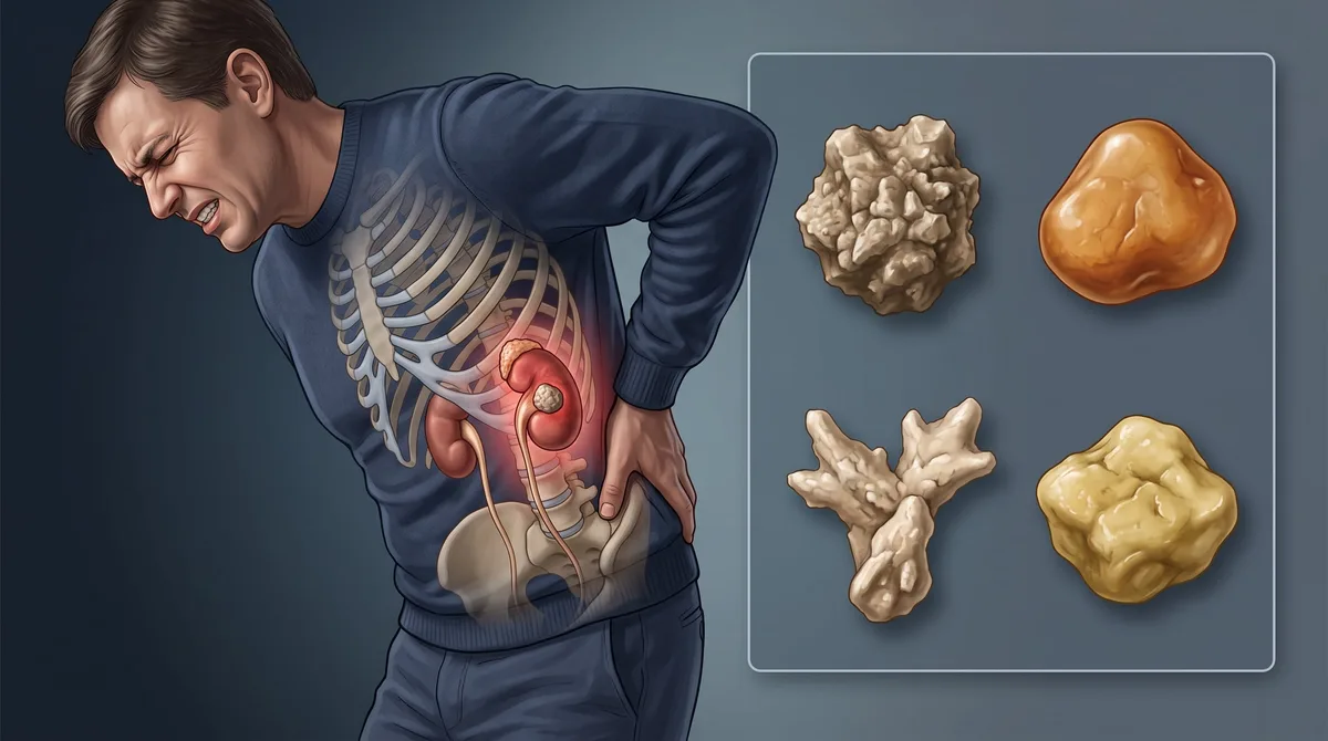 4 tipos de piedras en los riñones: cuál es la más común y por qué se forma