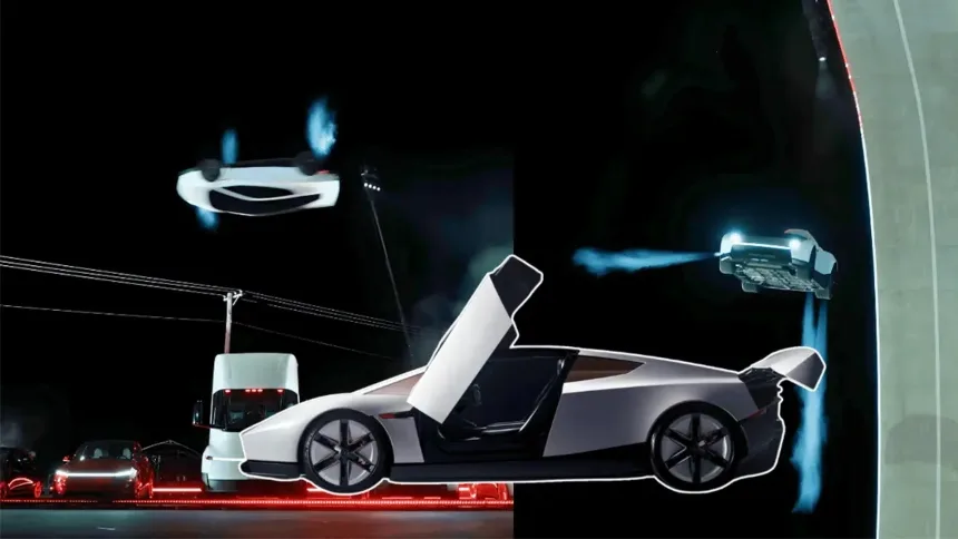 ¿Volver al futuro en la vida real? Así es el impactante carro que presentó Tesla, vuela y acelera a 100 km/h en menos de un segundo