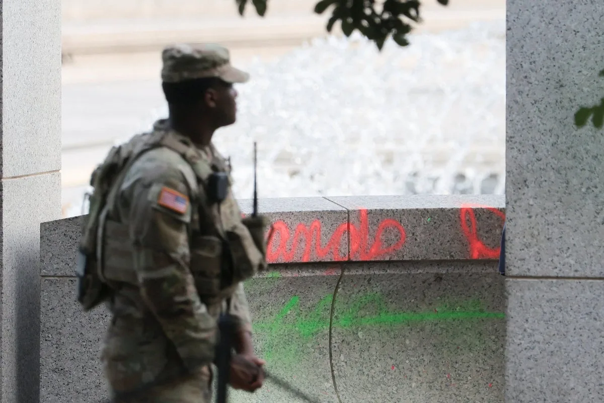 Woman faces two felony counts over spray paint stunt at Trump’s renovated DC memorial