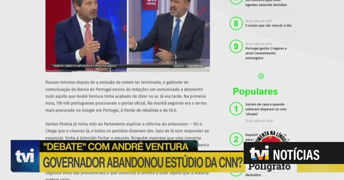 Polígrafo. Governador do BdP abandonou entrevista na CNN após discussão com André Ventura?