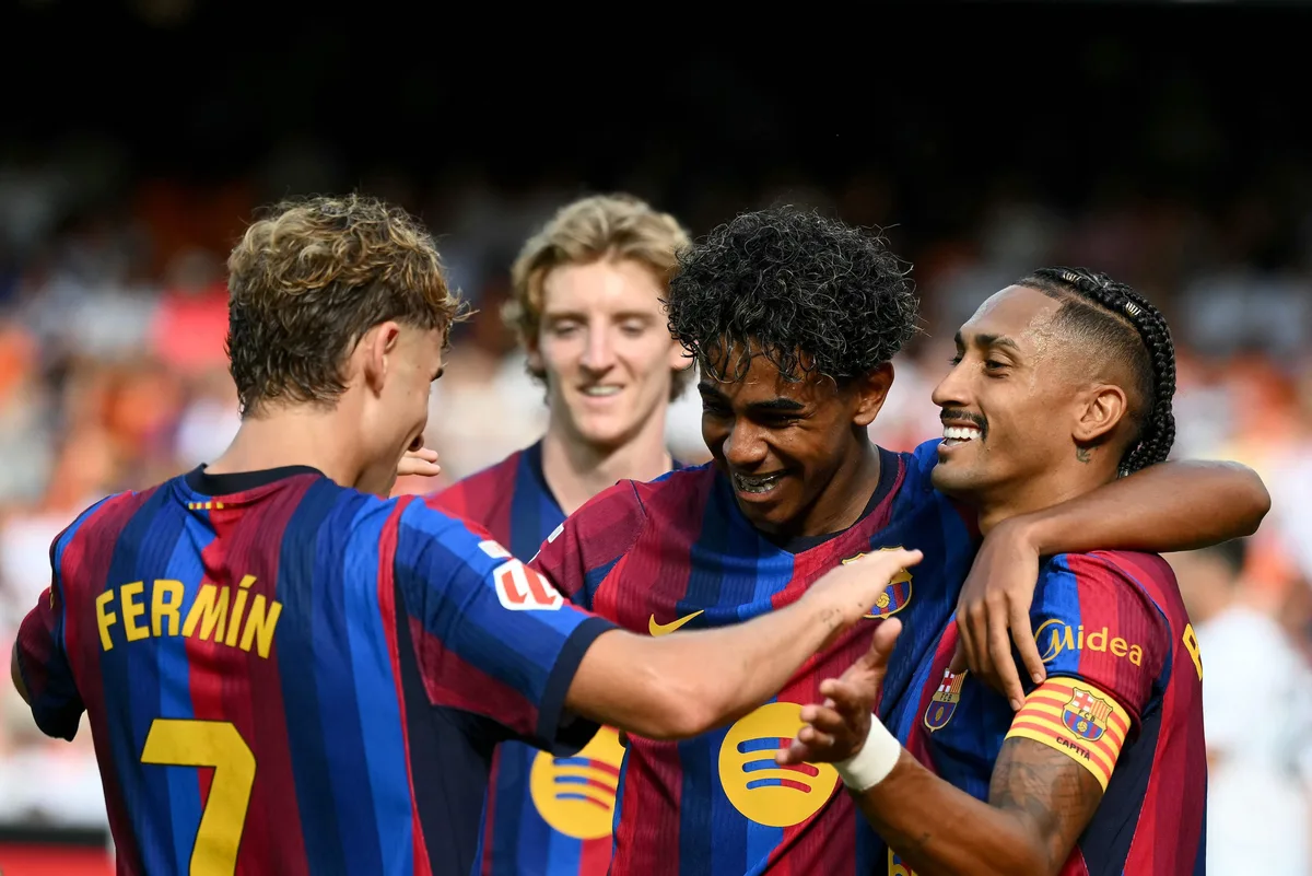 Barcelona goleó 5-0 a Valencia con show de Lamine Yamal y Fermín López: único equipo en ganar los 12 puntos