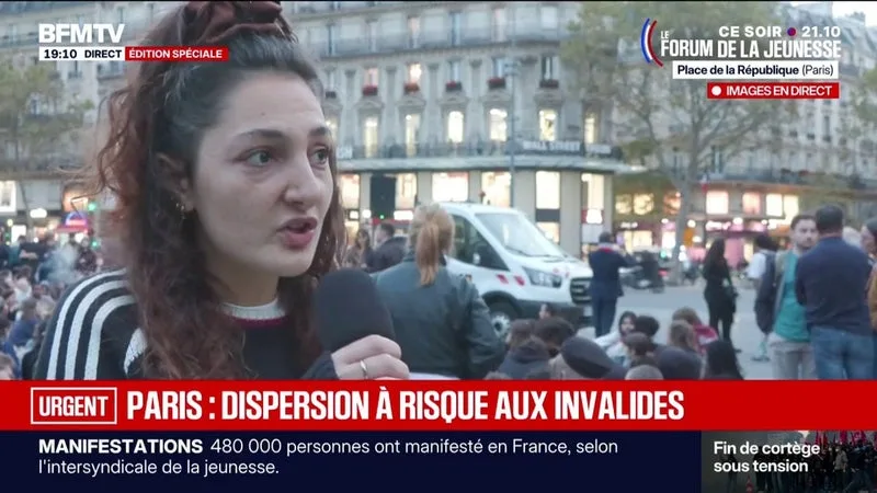 Mobilisation lycéenne et étudiante: "On veut mettre un coup d'arrêt à ce gouvernement", déclare Coppelia Moreau, UNEF Nanterre