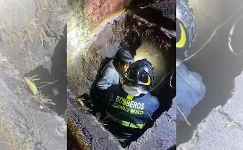 Menor de edad cae en oquedad de obra inconclusa en la colonia Balbuena; presenta algunos golpes