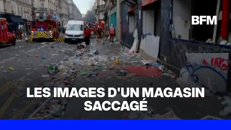 Mobilisations du 17 octobre: les images d'un supermarché saccagé et pillé à Paris