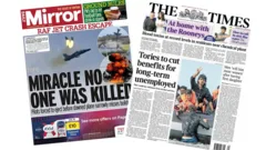 The Papers: 'RAF jet crash escape' and 'Tories to cut benefits'