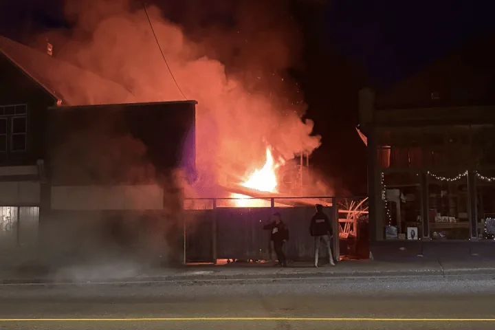 Historic Cumberland building goes up in flames