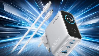 Anzeige: Anker-100W-GaN-Ladegerät mit Display und drei Ports zum Amazon-Tiefpreis für unter 50 Euro