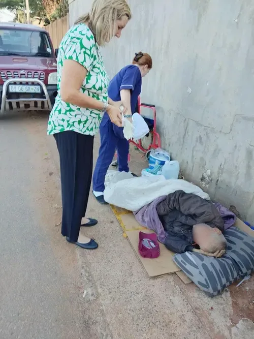 Compassionate women restore dignity to vulnerable elderly man