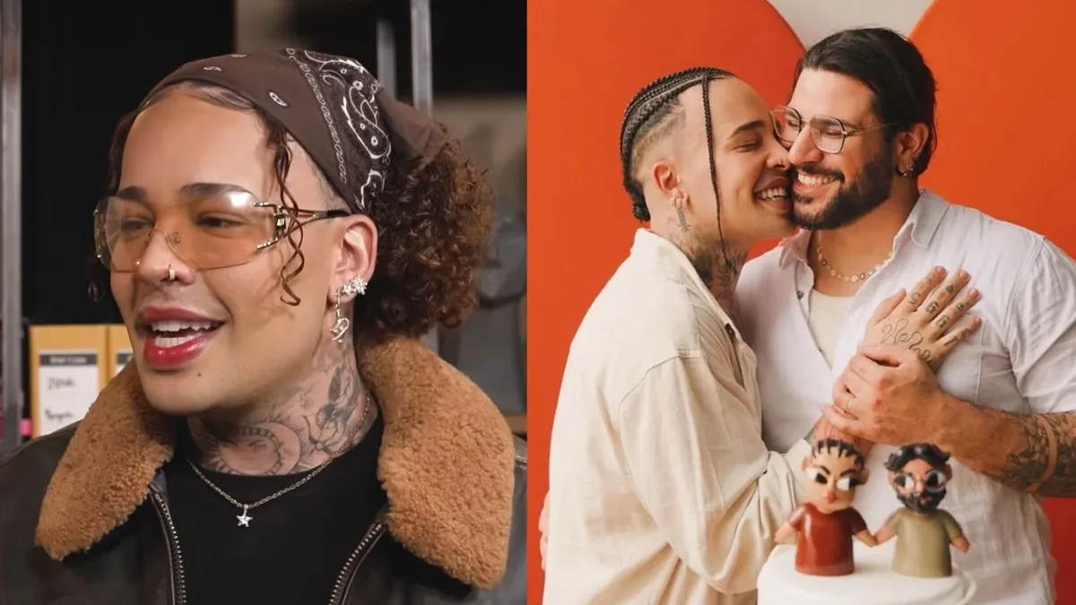 Gloria Groove revela que vive relação aberta com marido há 11 anos e conta de quem partiu a decisão; assista Gloria Groove revela decisão de manter relacionamento aberto há 11 anos; assista (Foto: Reprodução/ YouTube; Instagram)