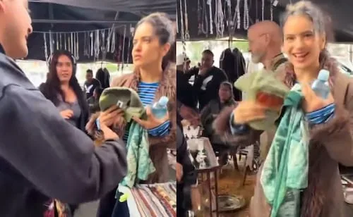Rosalía se pasea por La Lagunilla; así fue captada junto a uno de sus fans