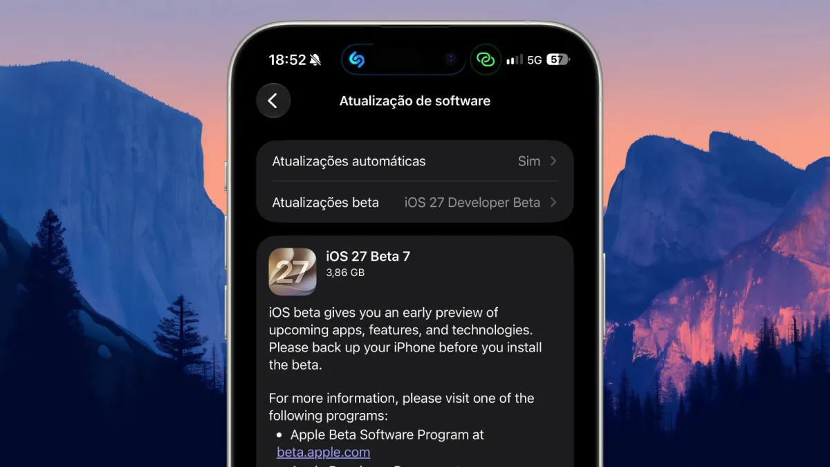 Apple lançou o iOS 27 beta 7. Versão final dentro de poucas semanas