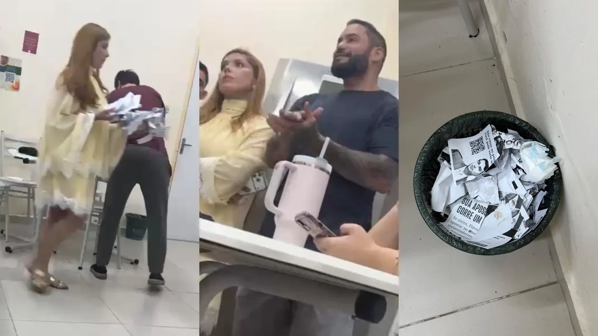 Ex-candidata apoiada por Nikolas rasga panfletos negativos sobre Flávio Bolsonaro na UFRR em ação com deputado do PL