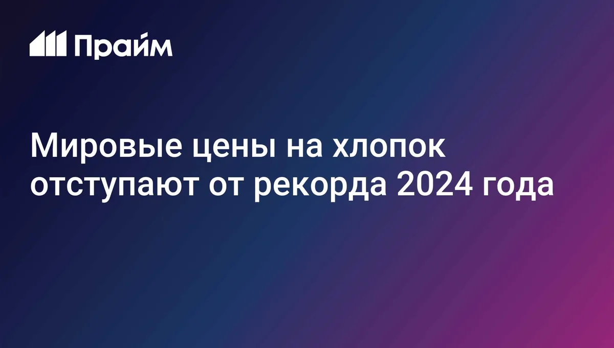 Мировые цены на хлопок отступают от рекорда 2024 года