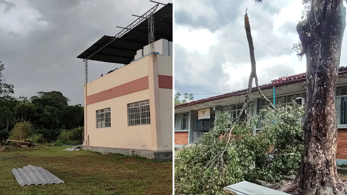 Temporal com granizo danifica escola e plantações em Águia Branca