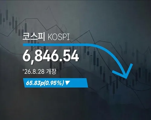 [코스피] 65.83p(0.95%) 내린 6,846.54(개장)