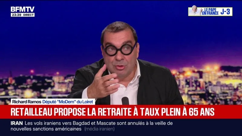 Retraites: "Je pense qu'il ne faut pas d'âge pivot, c'est le nombre de cotisations qui compte", assure Richard Ramos, député "MoDem"