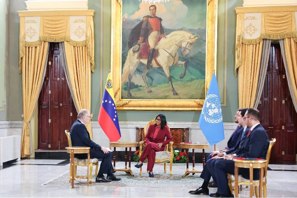 Delcy Rodríguez recibe en Miraflores al nuevo coordinador residente de la ONU